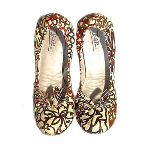 Emilio Pucci Leather Ballet Flats Classic Print